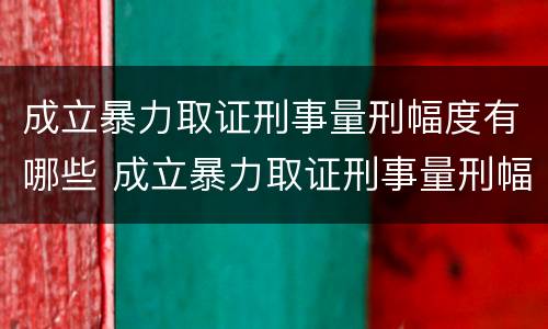 成立暴力取证刑事量刑幅度有哪些 成立暴力取证刑事量刑幅度有哪些标准