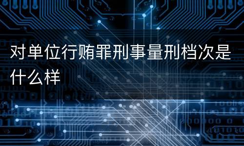 对单位行贿罪刑事量刑档次是什么样