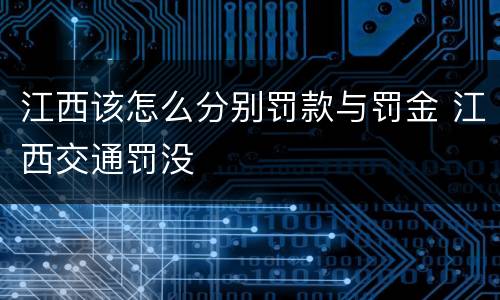 江西该怎么分别罚款与罚金 江西交通罚没