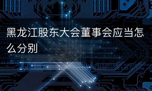 黑龙江股东大会董事会应当怎么分别