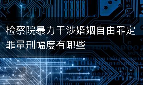 检察院暴力干涉婚姻自由罪定罪量刑幅度有哪些