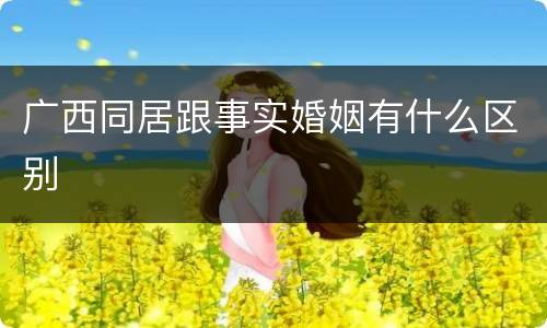 广西同居跟事实婚姻有什么区别