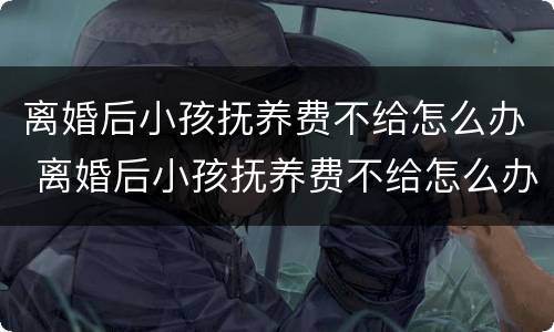 离婚后小孩抚养费不给怎么办 离婚后小孩抚养费不给怎么办呀