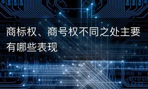 商标权、商号权不同之处主要有哪些表现