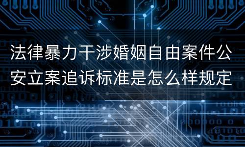 法律暴力干涉婚姻自由案件公安立案追诉标准是怎么样规定