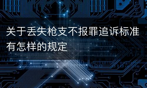 关于丢失枪支不报罪追诉标准有怎样的规定