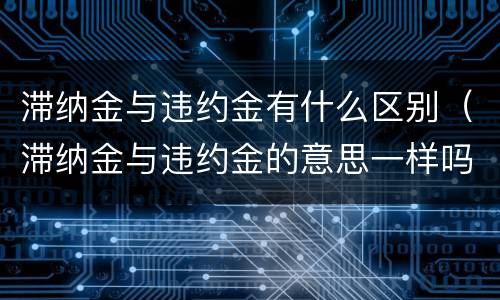 滞纳金与违约金有什么区别（滞纳金与违约金的意思一样吗）
