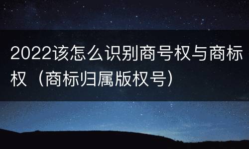 2022该怎么识别商号权与商标权（商标归属版权号）