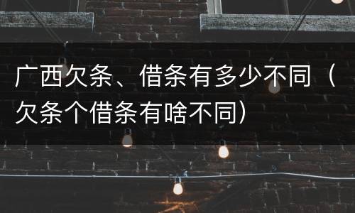广西欠条、借条有多少不同（欠条个借条有啥不同）