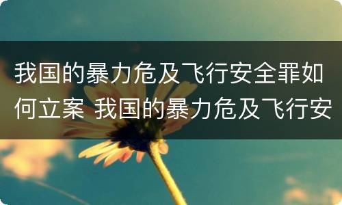 我国的暴力危及飞行安全罪如何立案 我国的暴力危及飞行安全罪如何立案审理