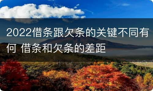 2022借条跟欠条的关键不同有何 借条和欠条的差距