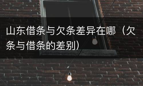 山东借条与欠条差异在哪（欠条与借条的差别）