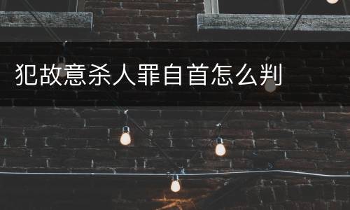 犯故意杀人罪自首怎么判