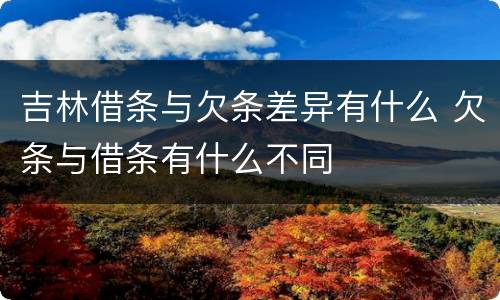 吉林借条与欠条差异有什么 欠条与借条有什么不同