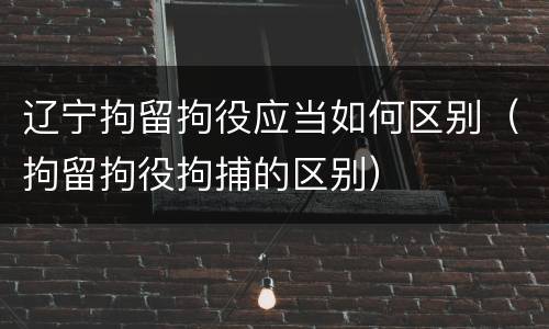 辽宁拘留拘役应当如何区别（拘留拘役拘捕的区别）