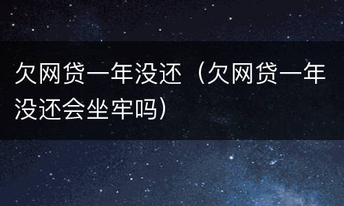 欠网贷一年没还（欠网贷一年没还会坐牢吗）