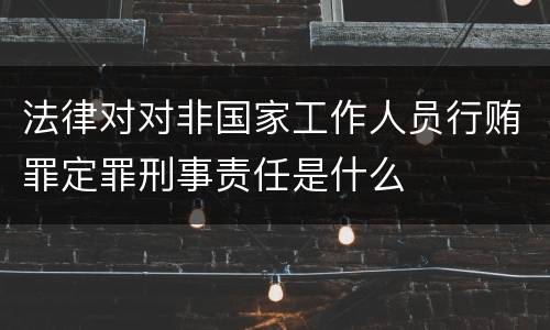 法律对对非国家工作人员行贿罪定罪刑事责任是什么