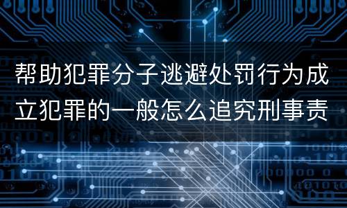 帮助犯罪分子逃避处罚行为成立犯罪的一般怎么追究刑事责任