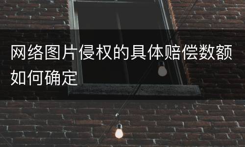 网络图片侵权的具体赔偿数额如何确定