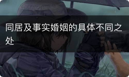 同居及事实婚姻的具体不同之处