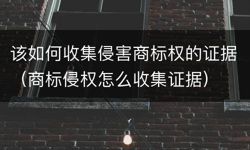 该如何收集侵害商标权的证据（商标侵权怎么收集证据）