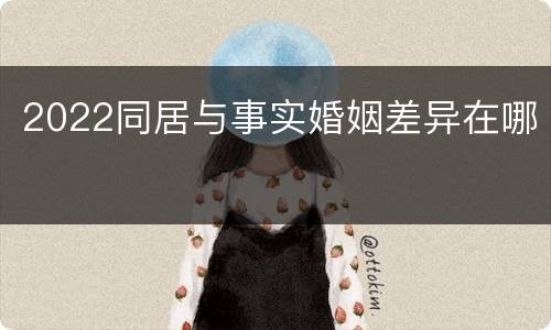 2022同居与事实婚姻差异在哪