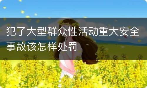 犯了大型群众性活动重大安全事故该怎样处罚