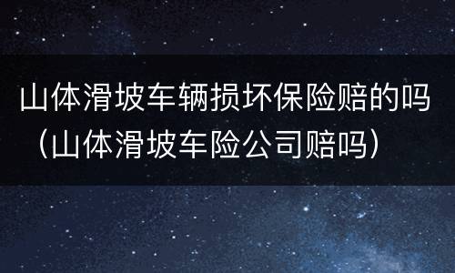 山体滑坡车辆损坏保险赔的吗(山体滑坡车险公司赔吗)