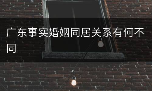 广东事实婚姻同居关系有何不同