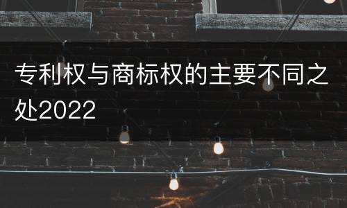 专利权与商标权的主要不同之处2022
