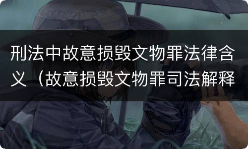刑法中故意损毁文物罪法律含义（故意损毁文物罪司法解释）