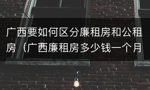 广西要如何区分廉租房和公租房（广西廉租房多少钱一个月）