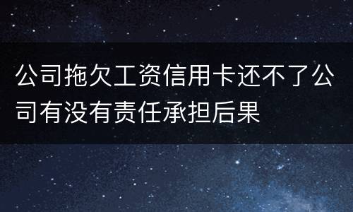 公司拖欠工资信用卡还不了公司有没有责任承担后果