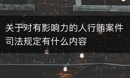 关于对有影响力的人行贿案件司法规定有什么内容