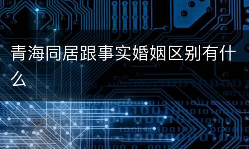 青海同居跟事实婚姻区别有什么
