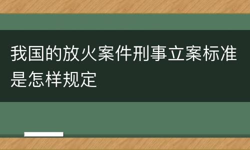 我国的放火案件刑事立案标准是怎样规定