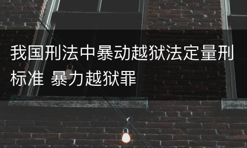 我国刑法中暴动越狱法定量刑标准 暴力越狱罪