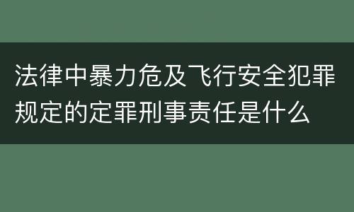 法律中暴力危及飞行安全犯罪规定的定罪刑事责任是什么