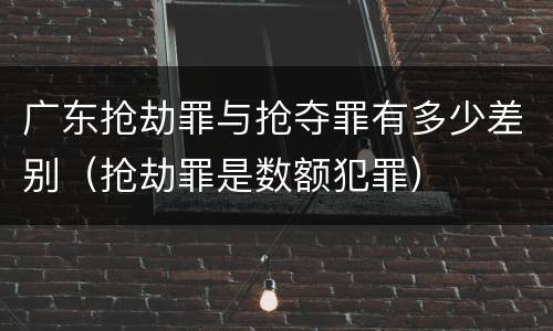 广东抢劫罪与抢夺罪有多少差别（抢劫罪是数额犯罪）