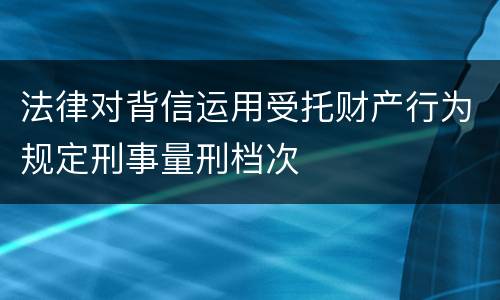 法律对背信运用受托财产行为规定刑事量刑档次