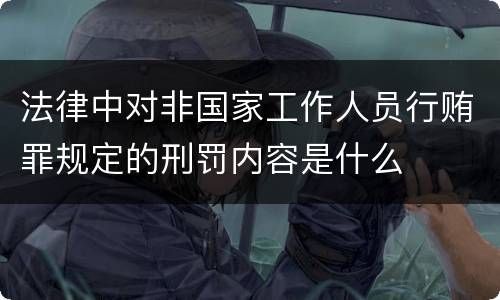 法律中对非国家工作人员行贿罪规定的刑罚内容是什么