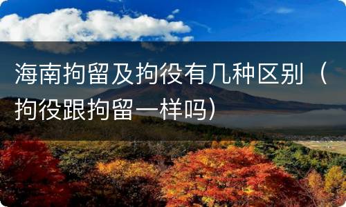 海南拘留及拘役有几种区别（拘役跟拘留一样吗）