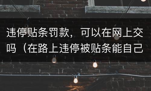 违停贴条罚款，可以在网上交吗（在路上违停被贴条能自己网上交罚款吗）