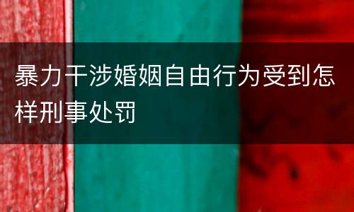 暴力干涉婚姻自由行为受到怎样刑事处罚