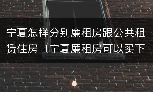 宁夏怎样分别廉租房跟公共租赁住房（宁夏廉租房可以买下来属于自己吗）