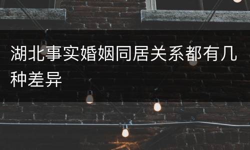 湖北事实婚姻同居关系都有几种差异