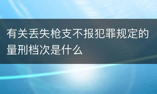 有关丢失枪支不报犯罪规定的量刑档次是什么