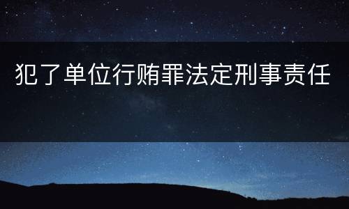 犯了单位行贿罪法定刑事责任