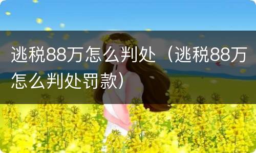 逃税88万怎么判处（逃税88万怎么判处罚款）
