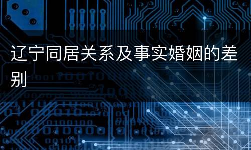 辽宁同居关系及事实婚姻的差别